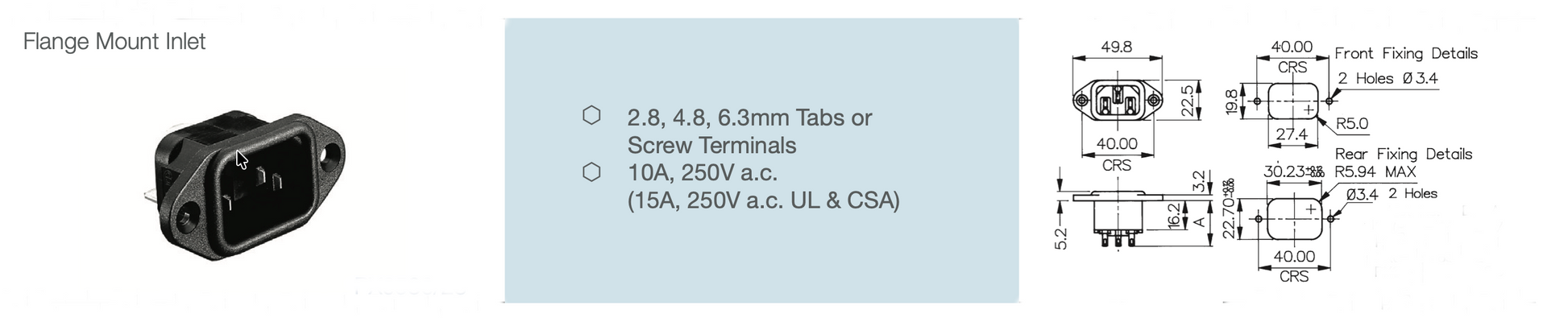 IEC Chassis Socket, NOS