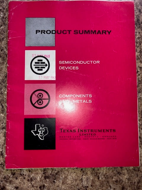 TEXAS INSTRUMENTS LTD,  SEMICONDIUUCTORS, COMPONENTS, METALS,  DATABOOK, 1965