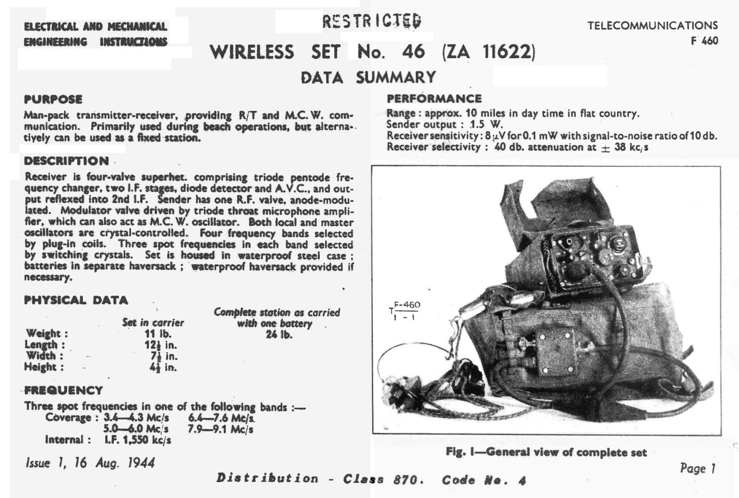 WW2, Army, Military Radio, Wireless Set 46, WS46, Outer Casing, ZA14841