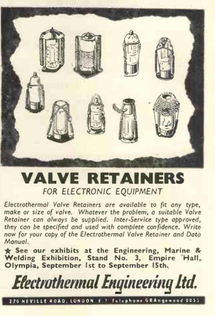 ELECTROTHERMAL, VALVE RETAINER,SPRING BALE, VALVE BASE MOUNT, FOR, ECL86,  EL84, EZ81