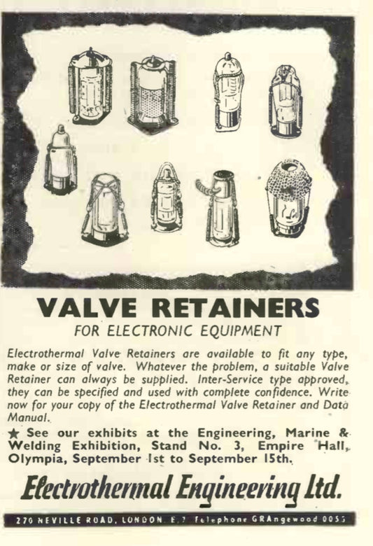 ELECTROTHERMAL, VALVE RETAINER,SPRING BALE, VALVE BASE MOUNT, FOR, ECL86,  EL84, EZ81