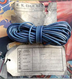 TELCOTHENE BRAIDED COMPONENT SLEEVING FROM 1938 - BLUE - MULLARD MAGIC - 1
