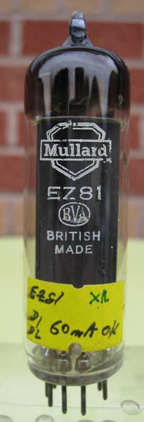 EZ81 MULLARD OLD SHIELD WHITE PRINT BRITISH MADE