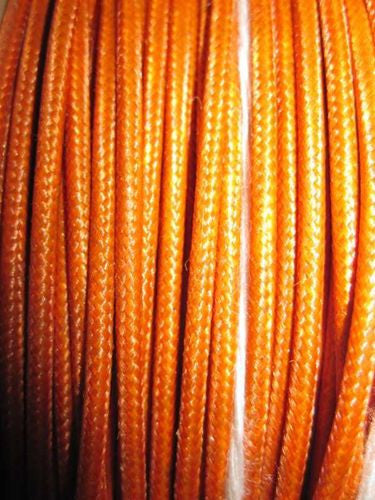 SILK BRAID COVERED VINTAGE 20 AWG HOOK UP WIRE ORANGE WITH ORANGE TRACER STRIPE - MULLARD MAGIC