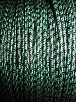 SILK BRAID COVERED VINTAGE 20 AWG HOOK UP WIRE GREEN WITH BLACK TRACER STRIPE - MULLARD MAGIC