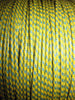 SILK BRAID COVERED VINTAGE 20 AWG HOOK UP WIRE YELLOW WITH BLUE TRACER STRIPE - MULLARD MAGIC