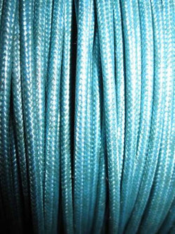SILK BRAID COVERED VINTAGE 20 AWG HOOK UP WIRE LIGHT BLUE WITH LIGHT BLUE TRACER STRIPE - MULLARD MAGIC