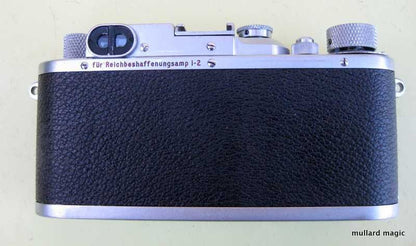 Leica IIIb chrome (ATOOH) (No.290087), engraved "fur Reichbeshaffenungsamp 1-2" on rear top & "Leitz-Eigentum, Berlin Amp" on top-plate with star after serial number 1938/39