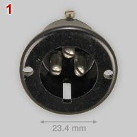 BULGIN 3 PIN SOCKET SA1403 AS USED ON QUAD ESL 57 & LEAK AMPS 23mm NOSE DIA