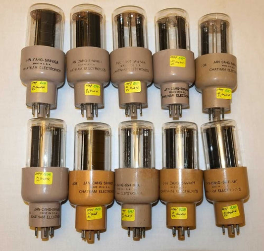 5R4WGA, CHATHAM ELECTRONICS, JAN-CAHG, BLACK LADDER ANODE,