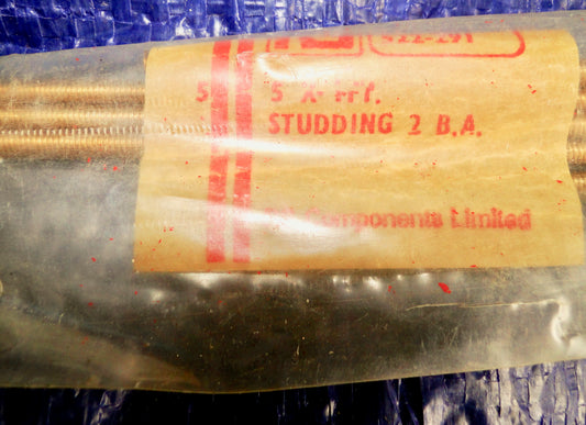 BRASS STUDDING, BA, Threaded Rod, 2BA, 4BA, 5BA, 6BA, 12 INCH 300mm LENGTH