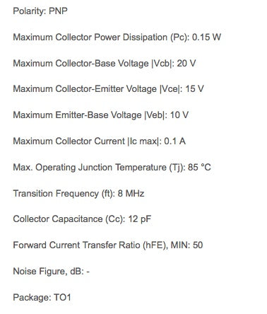 TEXAS 2G344A GERMANIUM TRANSISTOR, GOLD LEADS AS USED IN QUAD FM1 MULTIPLEX