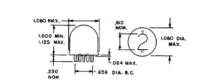 8037, B-5031, 15.5mm,Nixie, numeric tube, manufactured by Burroughs