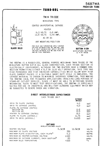 5687,  Raytheon, JAN,5687WA, 6900, 7044, 7119, CV2578, CV5138, E182CC