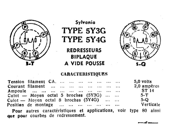 5Y4GT MARCONI, NIB, 5Y3GT/G, CV1856, U50, VT-197A,
