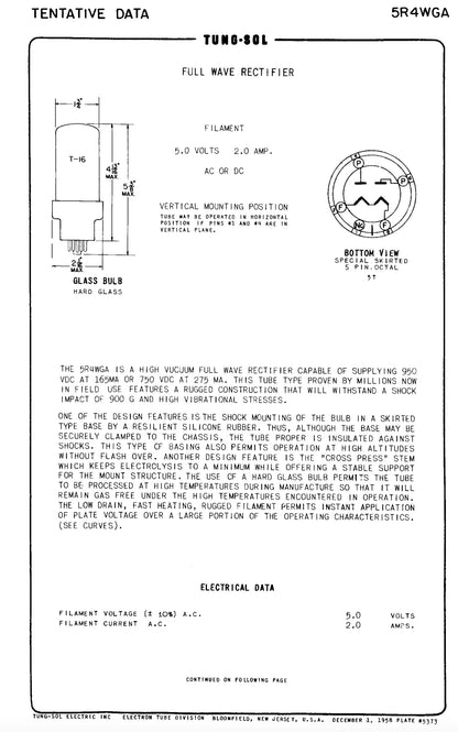 5R4WGA, CHATHAM ELECTRONICS, JAN-CAHG, BLACK LADDER ANODE,