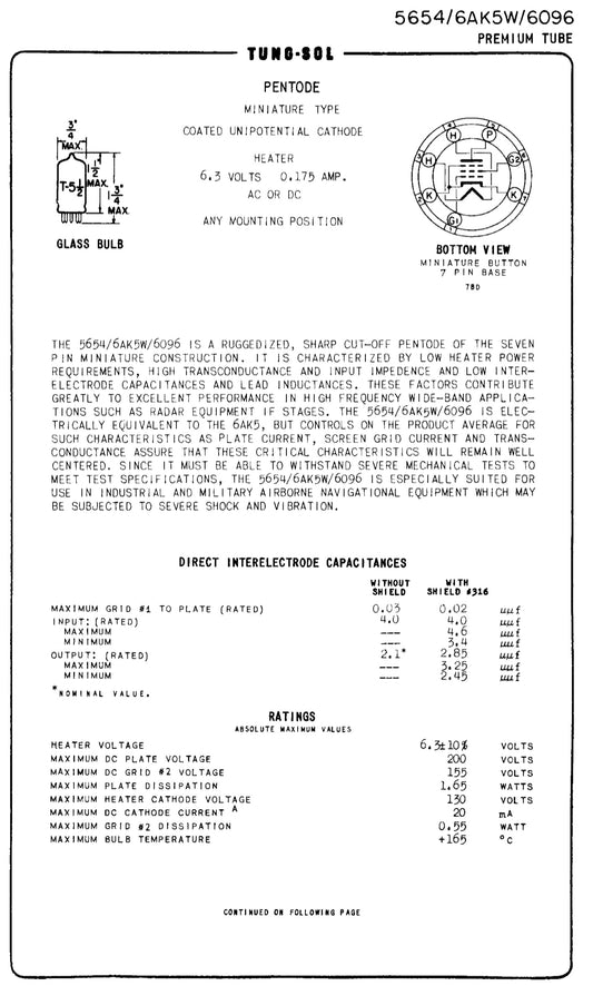 5654, RCA, NEW BOXED, 403A, 6069, 6AK5W, 6F32V, 731A, CV850, DP61, EF95, M8100, PM05