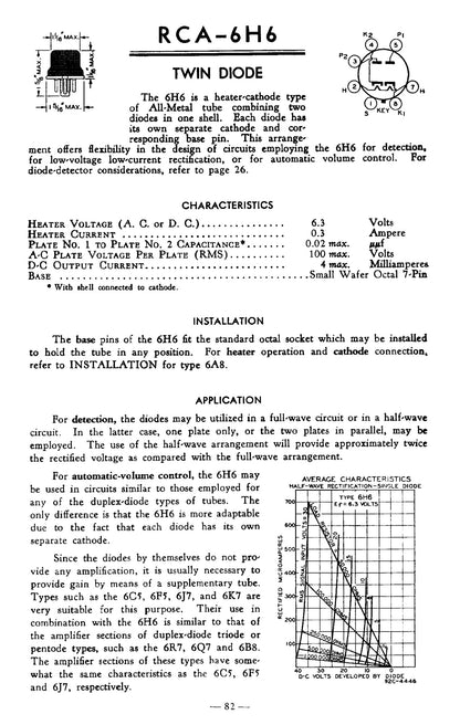 6H6, RCA, VT-90 , CV1930, D63, VT-90,   FOR RCA AR88, WS19, 19 SET, WS22, R1475, R206, R1132, R1359, WS38, WS46, WS62, WS68, 6AC7 NIB, R1948, AN/APR-4, HALLICRAFTERS S20R, T1509