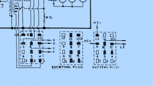 STAGGERED 12 PIN MALE, JONES PLUG, EDDYSTONE 730/4  SHORTING PLUG, YAESU PSU PLUG, ON CABLECopy)