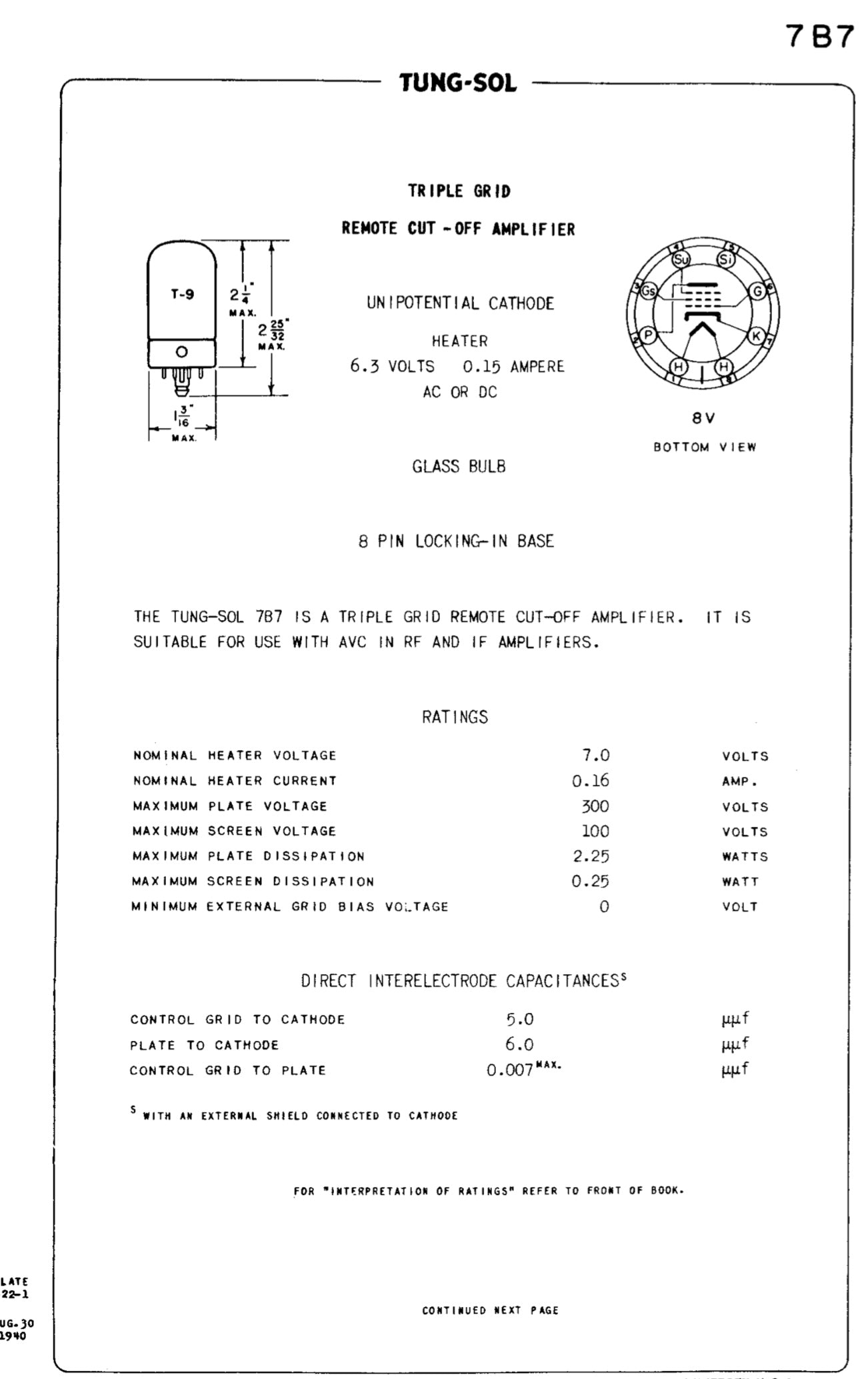 7B7, COSSOR, NEW BOXED, CV522, W149