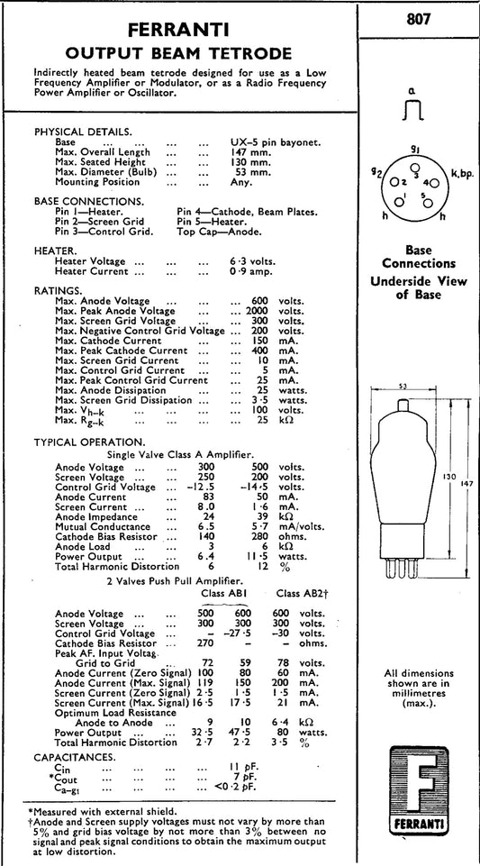 807, WESTINGHOUSE, NEW BOXED,  VT60A, 10E/507,