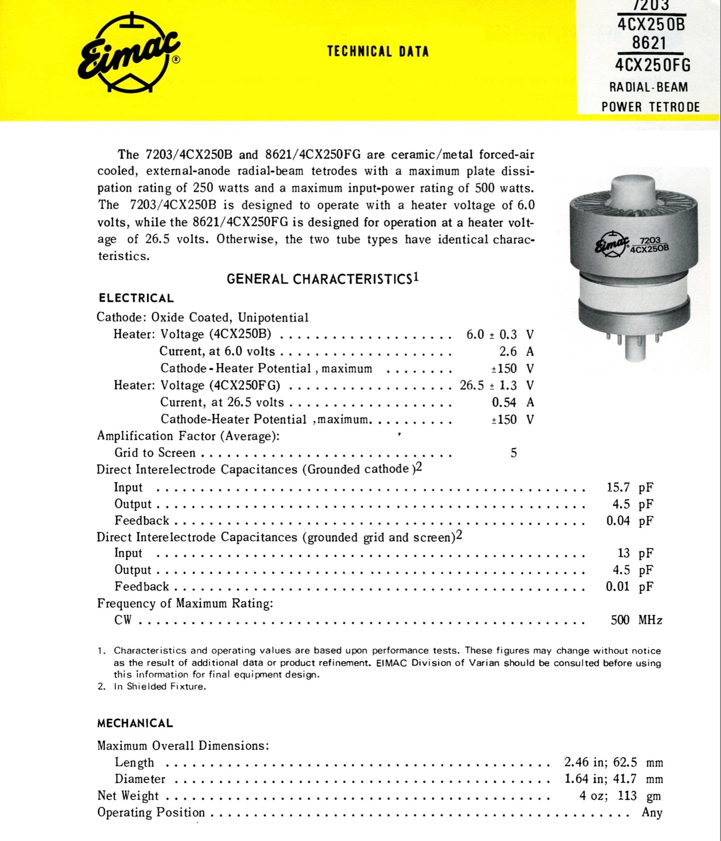 4CX250F/G, EIMAC, 8621, NEW, SAME BATCH CODE, EX MILITARY, STOCK.