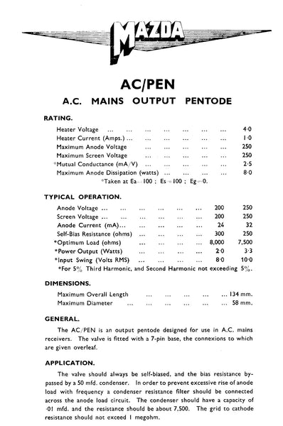 AC/PEN, 7 PIN, MAZDA, NEW BOXED, 7A2, A70B, APP4A, CV1174, KT42, MKT4/7, MP/Pen, N40, Pen4VA