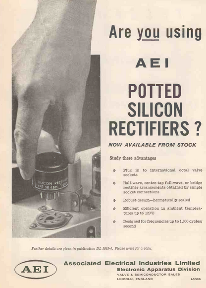 AV/5R4, STC, SOLID STATE, 5R4 RECTIFIER REPLACEMENT 1960S