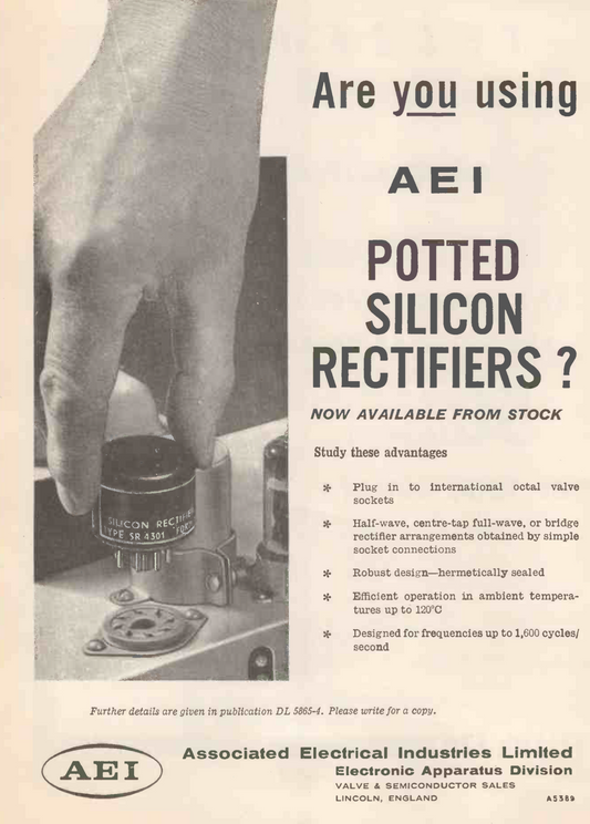 AV/5R4, STC, SOLID STATE, 5R4 RECTIFIER REPLACEMENT 1960S