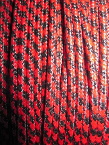 SILK BRAID COVERED VINTAGE 20 AWG HOOK UP WIRE RED WITH BLACK TRACER STRIP - MULLARD MAGIC