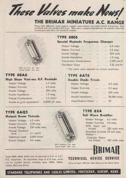 6X4 BRIMAR WHITE PRINT  1960s MANUFACTURE