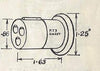 BULGIN, 3 PIN POWER PLUG, SA1393, FOR LEAK TL12.1 & QUAD ESL 57,  22mm NOSE DIA.