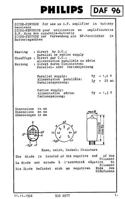 DAF96 , EVER READY, BOXED, 1AH5, CV9024,