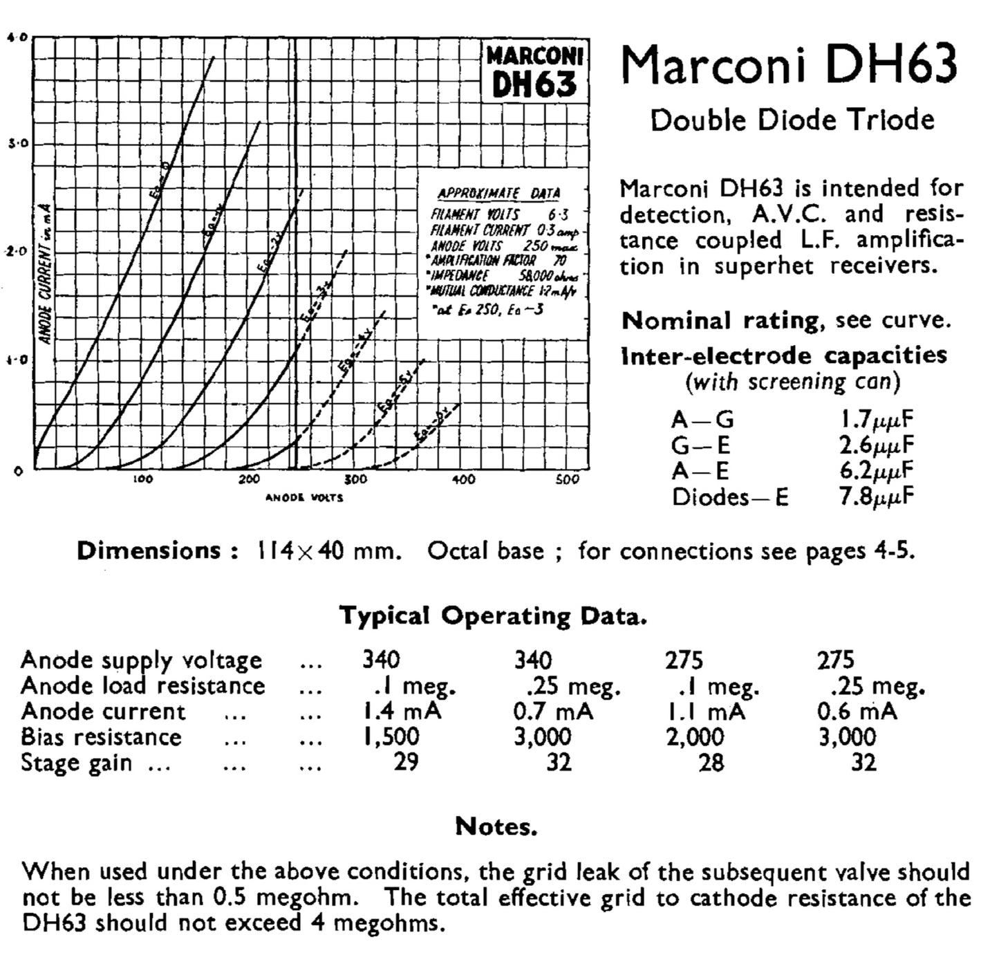 DH63, MARCONI, WHITE BOX, 6Q7G, CV587, W1526,