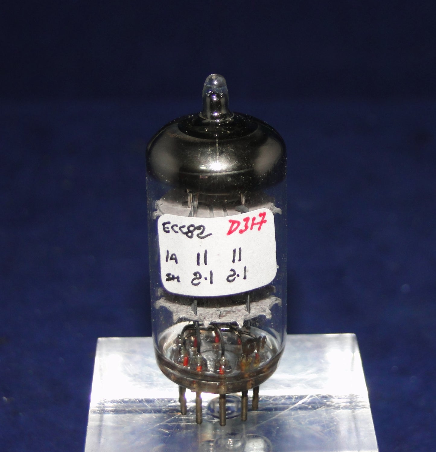 SCOBA BADGED,  MULLARD, WHITE PRINT, CV4003, MIL SPEC ECC82, FACTORY CODE, Gf1 V4,