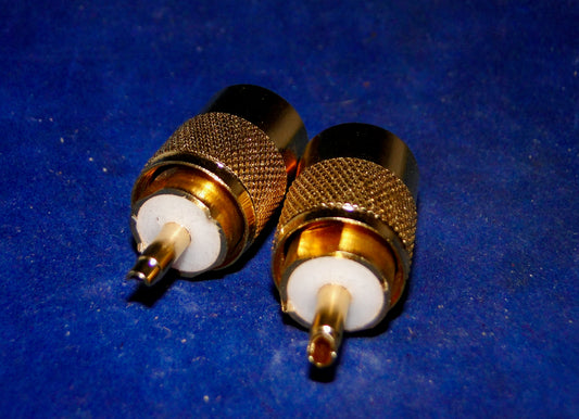 UHF STRAIGHT PLUG, PL259,  GOLD PLATED, NOS