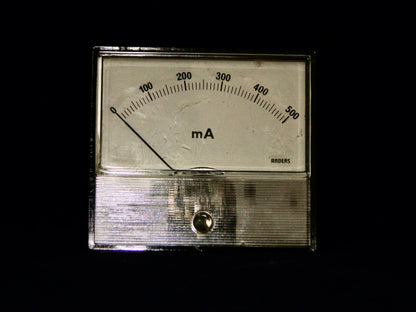 ANDERS, APPROX 85 X 77mm SIZE, 0 - 500mA DC, Moving Coil Meter