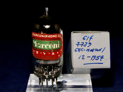 Z729, GEC MARCONI, EF86, MULLARD, PIN MESH SCREEN, HAMMERSMITH DECEMBER 1954 MANUFACTURE