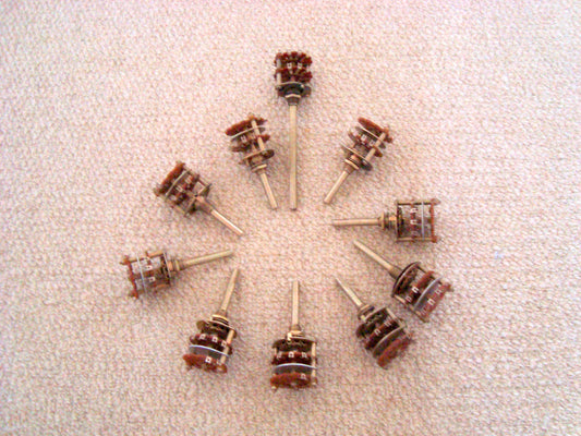 ROTARY RADIO TRANSMITTER SWITCHES SINGLE THROW 3-POLE 2-WAFER YAXLEY STYLE