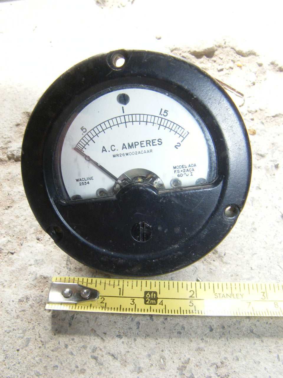 WACLINE MOVING COIL METER AC AMPS  MODEL ACA  FSD = 2A AC - MULLARD MAGIC