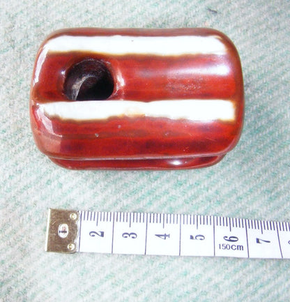 VINTAGE LARGE BROWN CERAMIC EGG ANTENNA AERIAL INSULATORS - MULLARD MAGIC