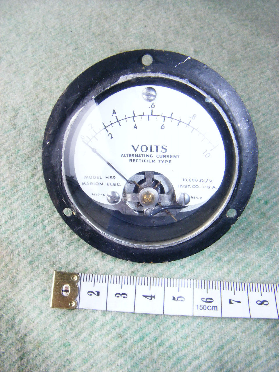 MARION INSTRUMENT, MODEL HS2, 10000 OHMS/VOLT, MOVING COIL METER, SCALED AT 1VAC - MULLARD MAGIC - 1