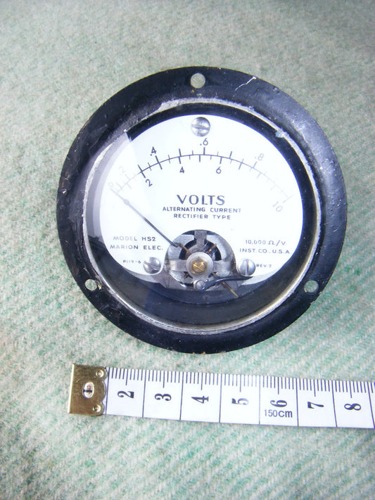 MARION INSTRUMENT, MODEL HS2, 10000 OHMS/VOLT, MOVING COIL METER, SCALED AT 1VAC - MULLARD MAGIC - 1