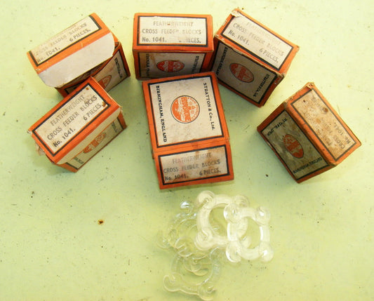 BOX OF EDDYSTONE FEATHERWEIGHT CROSSFEEDER BLOCKS FOR ANTENNA CAT 1046, CODE CROFX, - MULLARD MAGIC - 1
