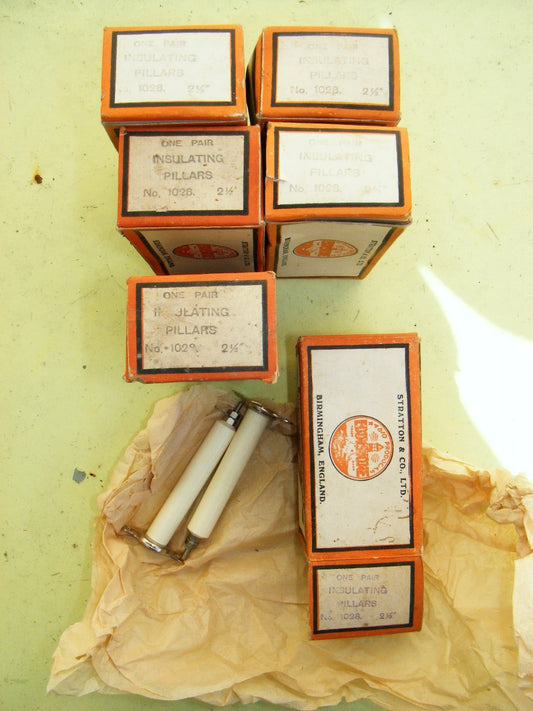 EDDYSTONE, INSULATING PILLARS, 2.5 INCH, CODE PILOX, CAT `1028, PER BOX OF TWO, - MULLARD MAGIC - 1