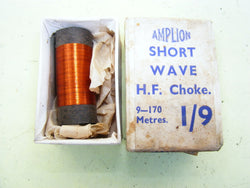 AMPLION SHORT WAVE HF CHOKE, 9 - 170M  1930S BOXED NEW - MULLARD MAGIC