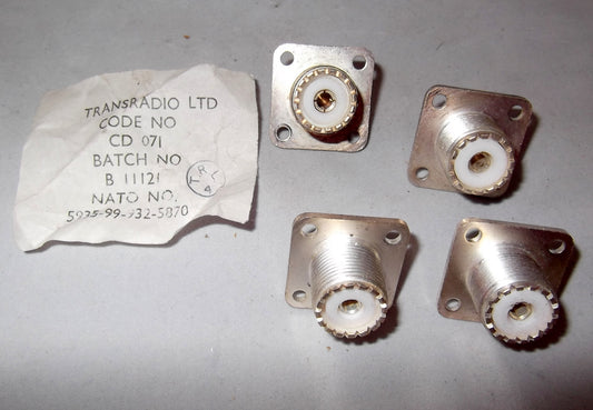 UHF Female Jack Solder SO-239 4-Hole Chassis Mount Coax RF Connector
