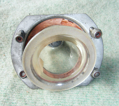 PHOENIX HEAT RESISTING BRITISH MADE AIR MINISTRY  GLASS ANTENNA BELL & MOUNTING BASE FOR AIRCRAFT FUSELAGE - MULLARD MAGIC - 3