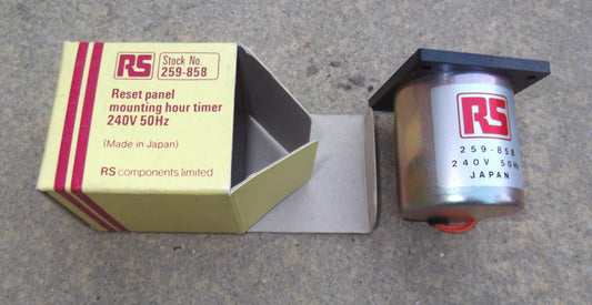 RS RADIOSPARES RESET PANEL HOUR METER 240V 50HZ NEW BOXED, 259-858