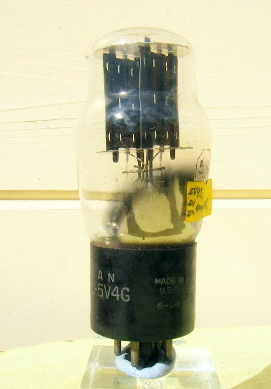 5V4G RCA JAN BLACK BASE SILVER BASE PRINT